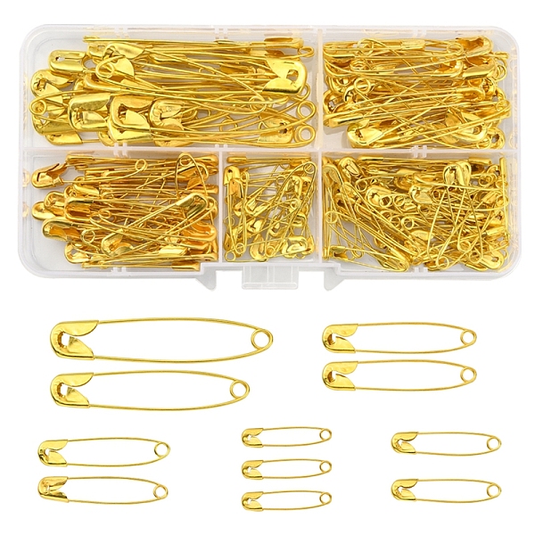 00#-4# 200Pcs 6 Style Iron Safety Pins Sets