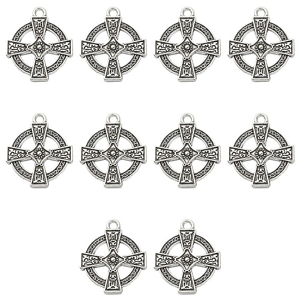 10Pcs Irish Tibetan Style Alloy Pendants