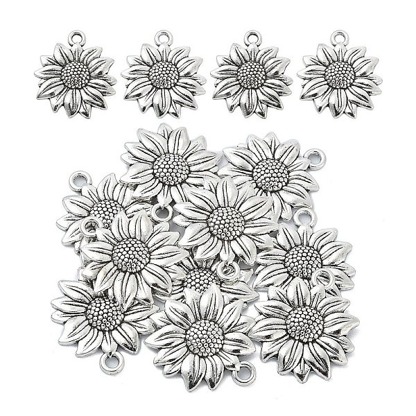 10PCS Sunflower Tibetan Style Alloy Pendants