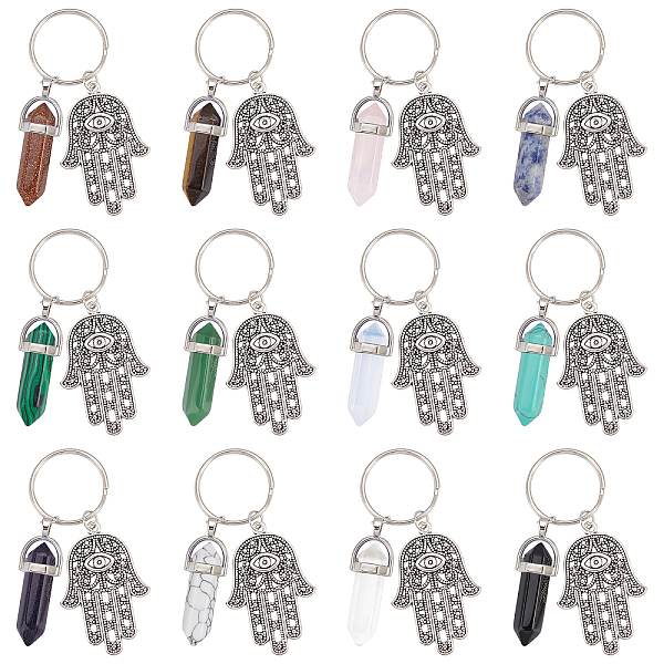 12Pcs 12 Style Alloy Keychain