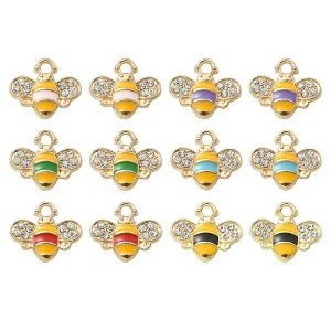 12Pcs 6 Colors Alloy Enamel Charms