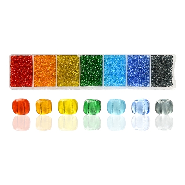 1400Pcs 7 Colors Glass Seed Beads