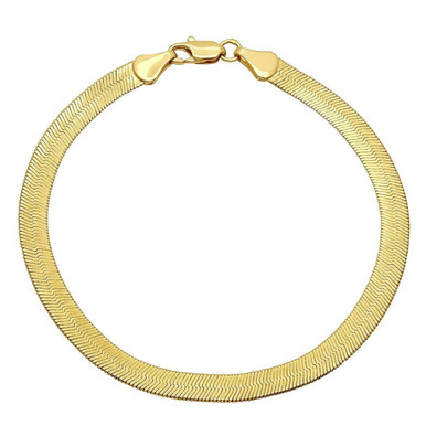 14K Gold Filled Herringbone Flat 8" Bracelet