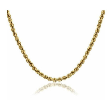 14K Solid Yellow Gold 1.8mm Rope Chain - 26 inch