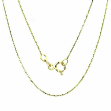 14k Yellow Gold Box Chain Necklace - 16"