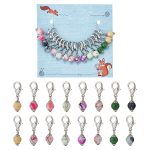 16Pcs 16 Colors Aluminu Cuff Rings, Knitting Loop Crochet Loops, Yarn Guide Finger Holder, Mixed Color, Inner Diameter: 19mm, 1pc/color
