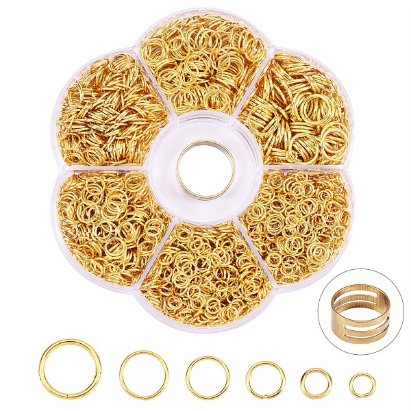 1874Pcs Iron Open Jump Rings Jump Rings with Brass Rings