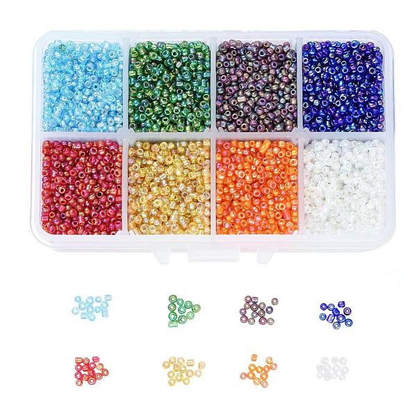 1 Box 12/0 Glass Seed Beads Transparent Colours Rainbow DIY Loose Spacer Mini Glass Seed Beads