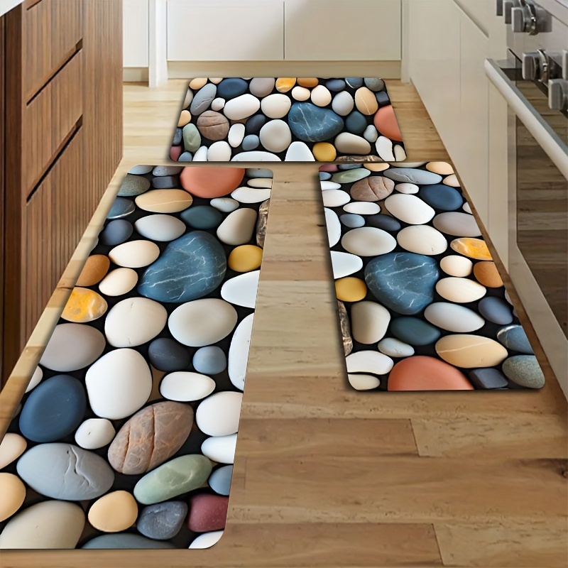 1pc, Colorful Pebble Pattern Rug, Simple Bathroom Rugs, Kitchen Floor Mats, Bathroom Mats Outdoor Rugs, Bathroom Decorative Bath Mats Non-slip Kitchen Floor Toilet Bath Mats, Floor Mats