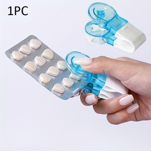 1pc Portable Pill Taker Remover With Medicine Box Household Gadgets, Tablets Pills Opener Assistance Tool New Design Pill Dispenser