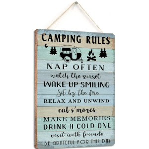1pc Wall Hanging Decor, Liukliut Camper Camping Wooden Hanging Plaque, Lake Door Decoration, Camper, Camping Themed Fun Decoration, Living Room Bedroom Home Decoration, Wall Decor