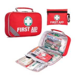 258-Piece First Aid Kit with Eyewash, Cold Pack, Moleskin Pad & Emergency Blanket