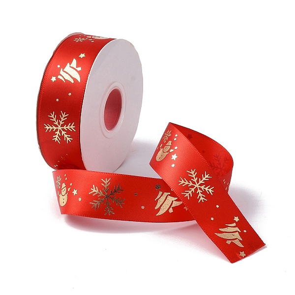 25 Yards Christmas Theme Printed Polyester Ribbon