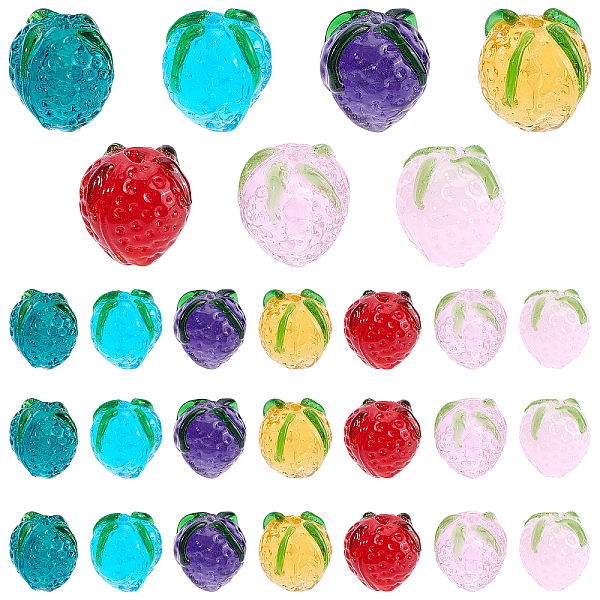 28Pcs 7 Colors Glass Beads