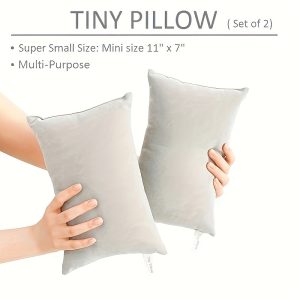 2pcs Travel Mini Pillows, 11 "x 7" Mini Pillows, Multi Functional Mini Pillows, Suitable For Travel, Suitable For Neck, Waist, Back, Pet, Large Rectangular Small Pillows, Grey