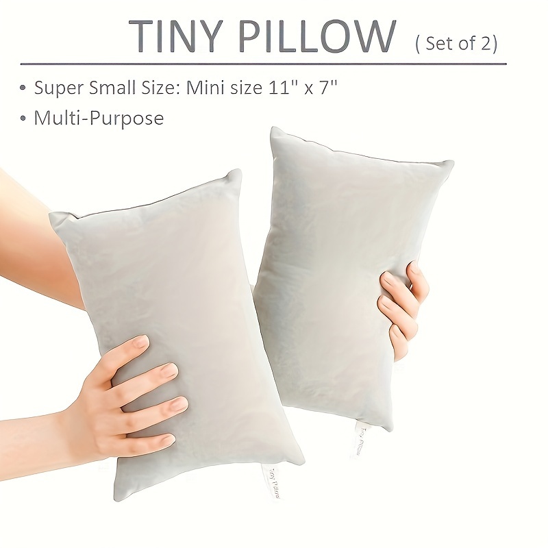 2pcs Travel Mini Pillows, 11 “x 7” Mini Pillows, Multi Functional Mini Pillows, Suitable For Travel, Suitable For Neck, Waist, Back, Pet, Large Rectangular Small Pillows, Grey