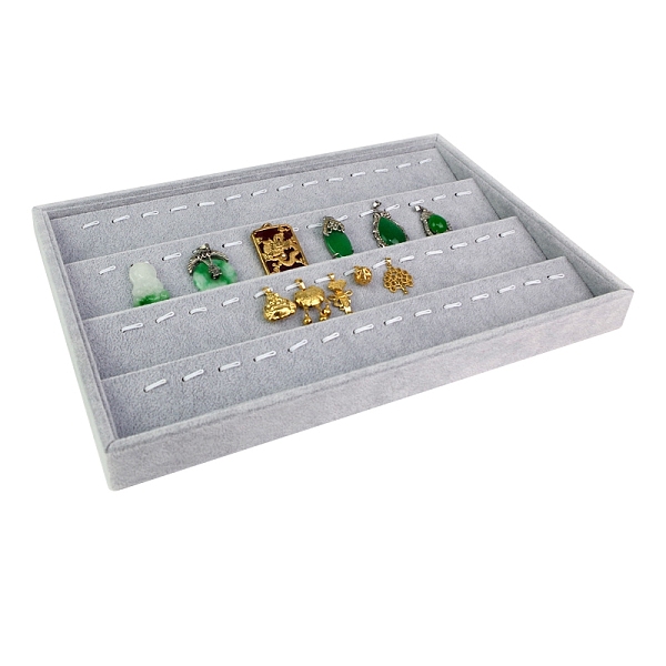 4-Tier Velvet Pendant Display Organizer Holder
