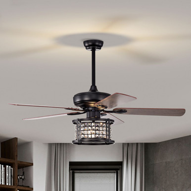 52-Inch 3-Speed Crystal Ceiling Fan with Remote