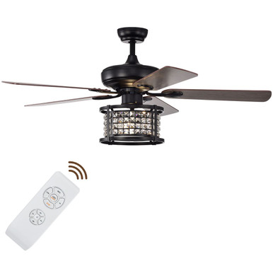 52-Inch 3-Speed Crystal Ceiling Fan with Remote