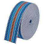 5 Yards Ethnic Style Polyester Jacquard Stripe Ribbons, Garment Accessories, Peru, 1-1/2 inch(38mm), about 5.00 Yards(4.57m)/Roll