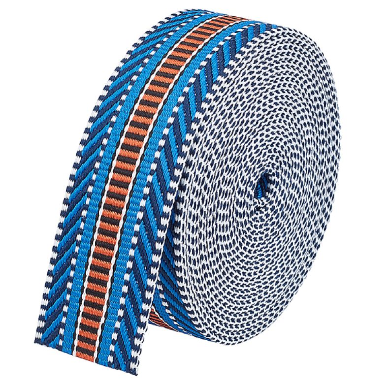 5 Yards Ethnic Style Polyester Jacquard Stripe Ribbons, Garment Accessories, Peru, 1-1/2 inch(38mm), about 5.00 Yards(4.57m)/Roll