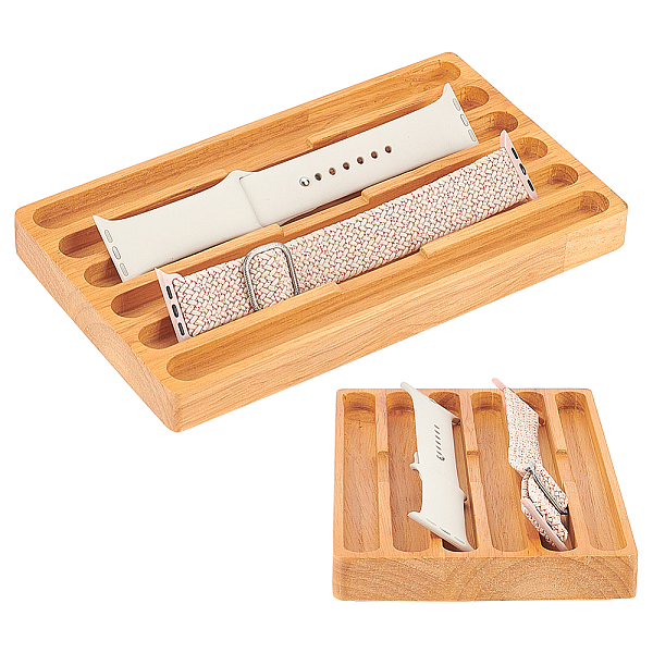 6 Grids Wooden Watch Band Organizer