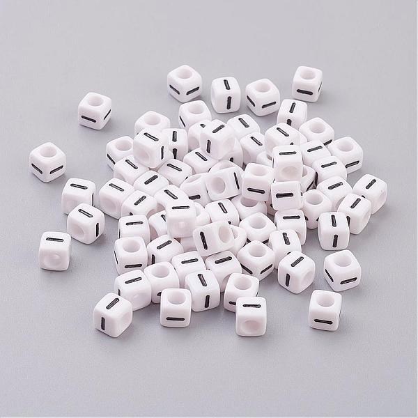 6MM Letter I Acrylic Beads