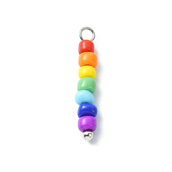 7 Color Chakra Coloful Glass Seed Beaded Pendants