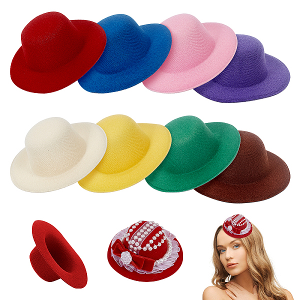 8Pcs 8 Colors EVA Cloth Round Fascinator Hat Base for Millinery