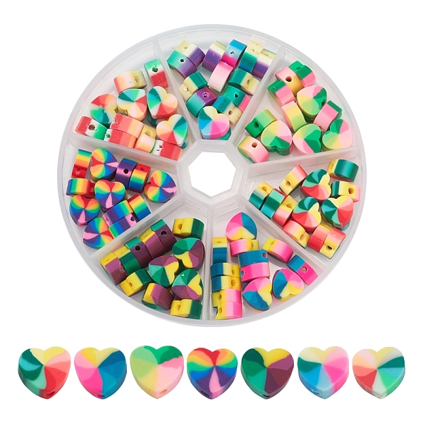 98-105Pcs 7 Colors Handmade Polymer Clay Beads