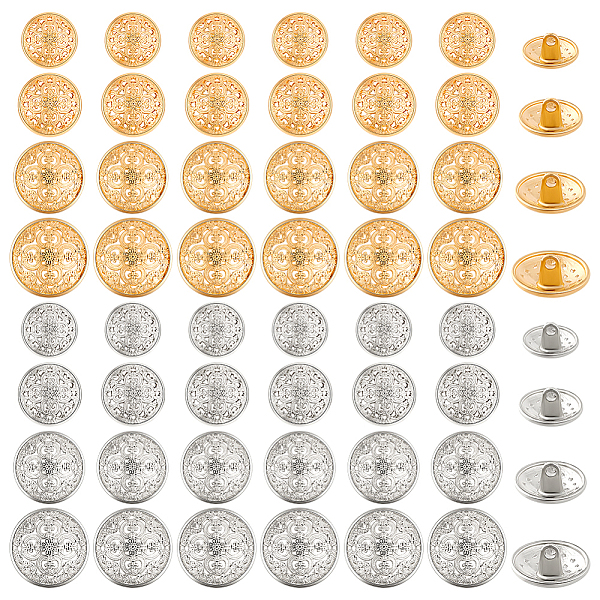 Ahadermaker 64 pz 8 stili bottoni con gambo in lega a 1 fori