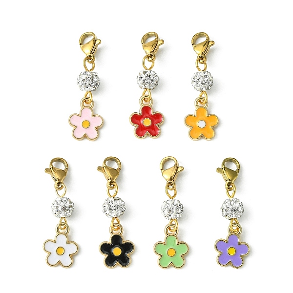 Alloy Enamel Flower Pendant Decorations