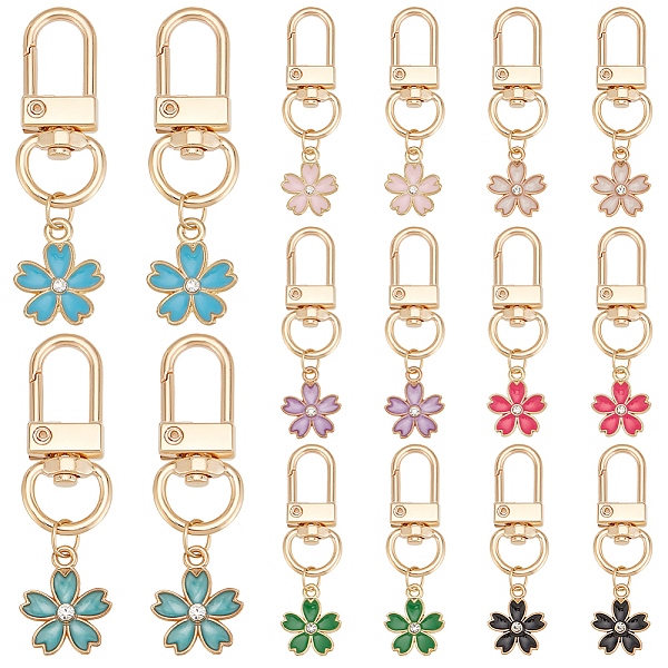 Alloy Enamel Flower Pendant Decorations