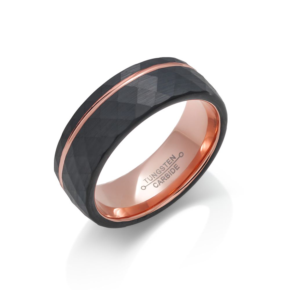 Azury 8mm Tungsten Carbide Unisex Band Rings - ROSE SIZE 13