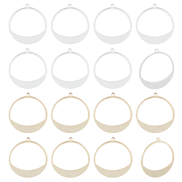 BENECREAT 16Pcs 2 Colors Brass Pendants