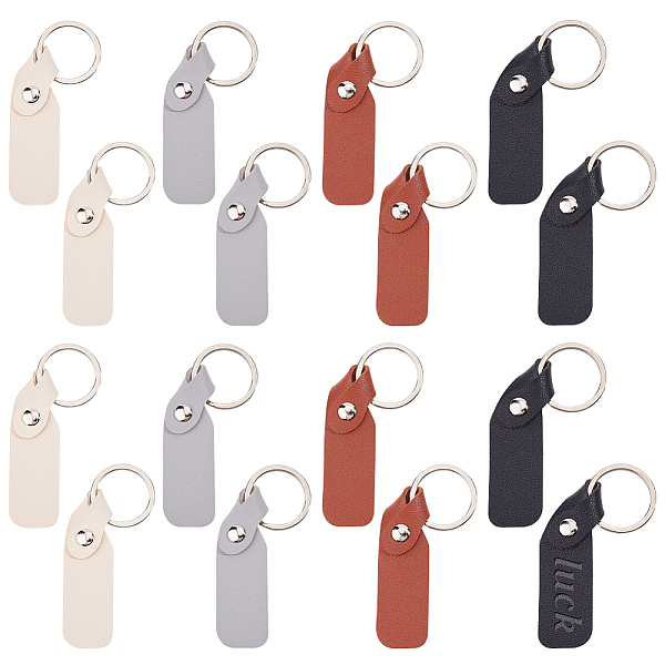 BENECREAT 16Pcs PU Leather Keychain