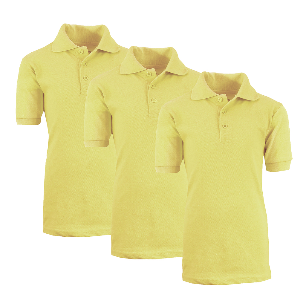 Boys' School Uniform Polo (3-Pack) - XBE-82-YL-YL-YL/12