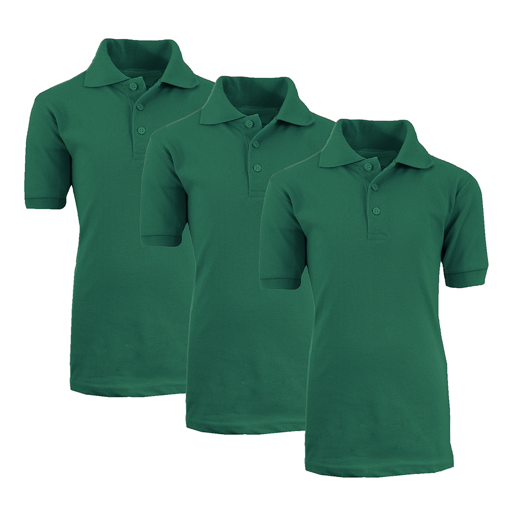 Boys' School Uniform Polo (3-Pack) - XBE-85-HT-HT-HT/5