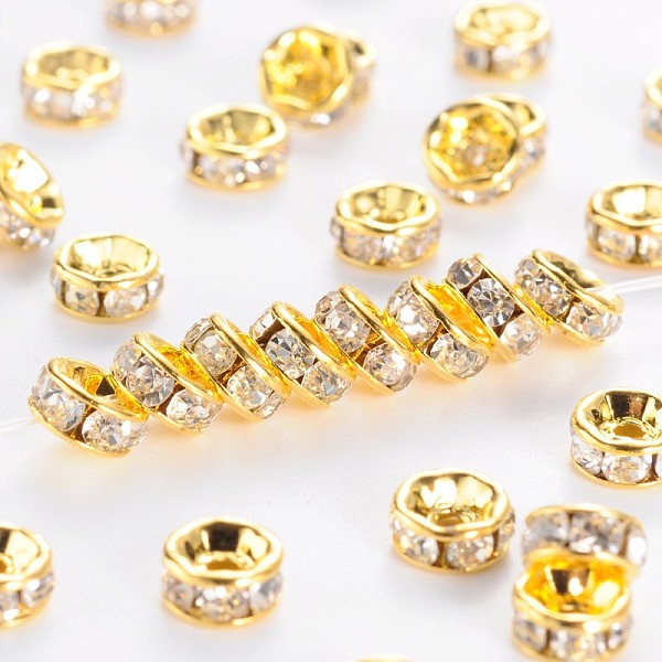 Brass Grade A Rhinestone Spacer Beads