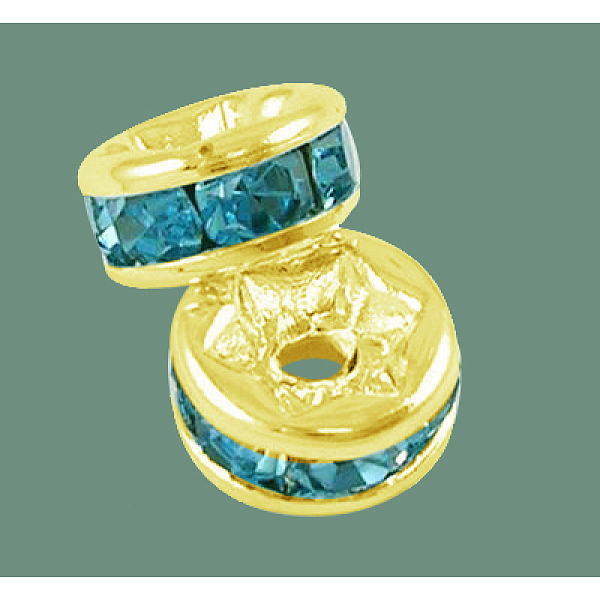 Brass Grade A Rhinestone Spacer Beads