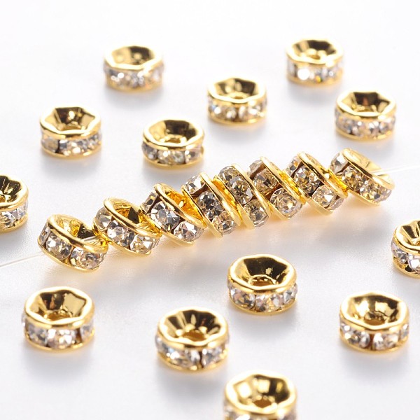 Brass Grade A Rhinestone Spacer Beads