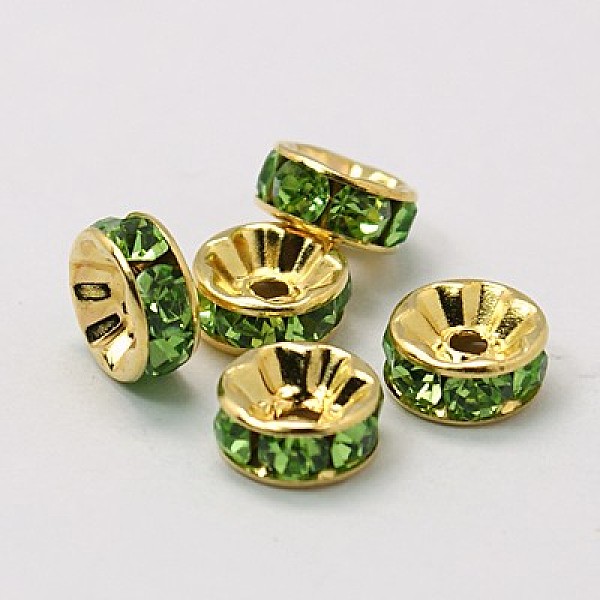 Brass Grade A Rhinestone Spacer Beads