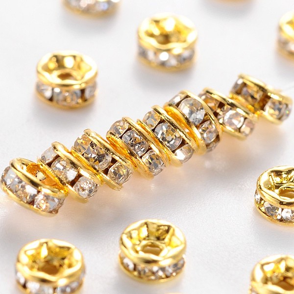 Brass Grade A Rhinestone Spacer Beads