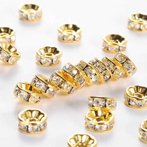 Brass Grade A Rhinestone Spacer Beads