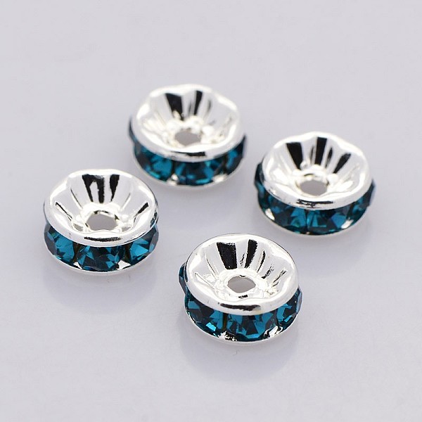 Brass Rhinestone Spacer Beads