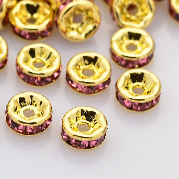 Brass Rhinestone Spacer Beads