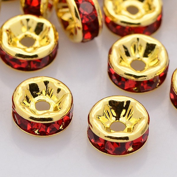 Brass Rhinestone Spacer Beads