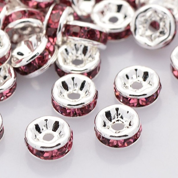 Brass Rhinestone Spacer Beads