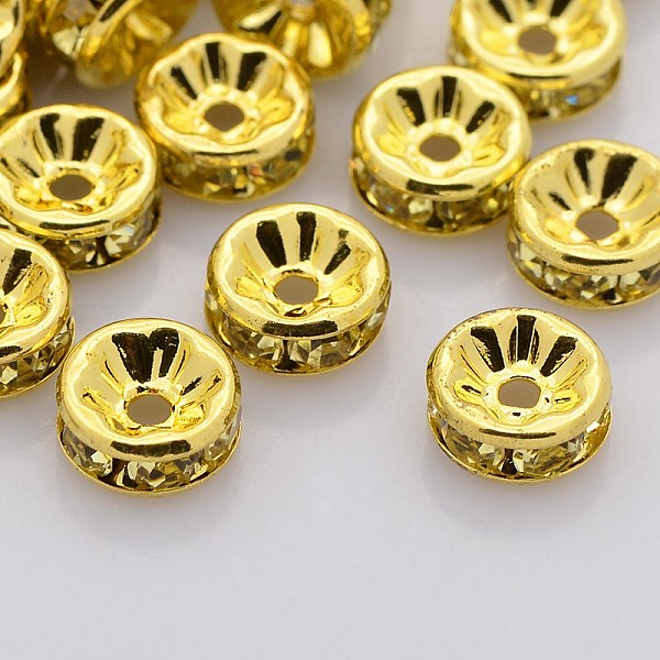 Brass Rhinestone Spacer Beads