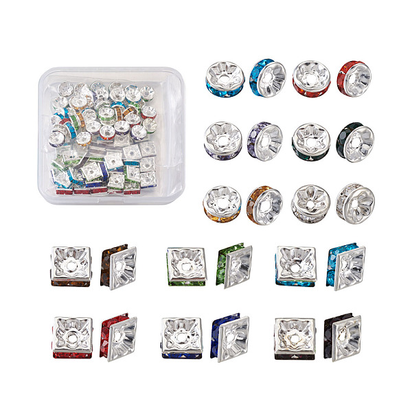 Brass Rhinestone Spacer Beads